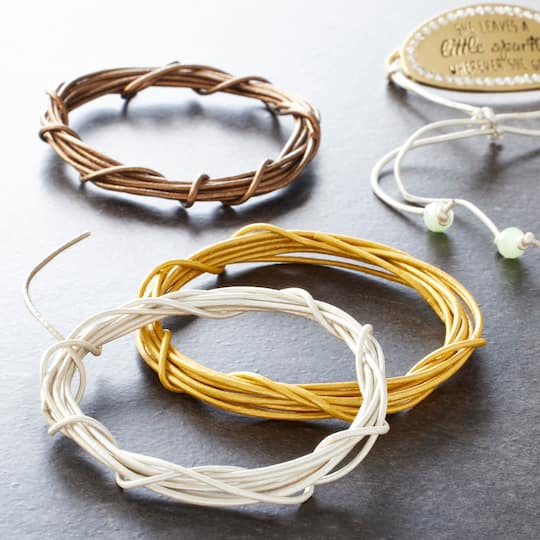 12 Packs: 1mm Metallic Round Leather Cording Pack by Bead Landing™